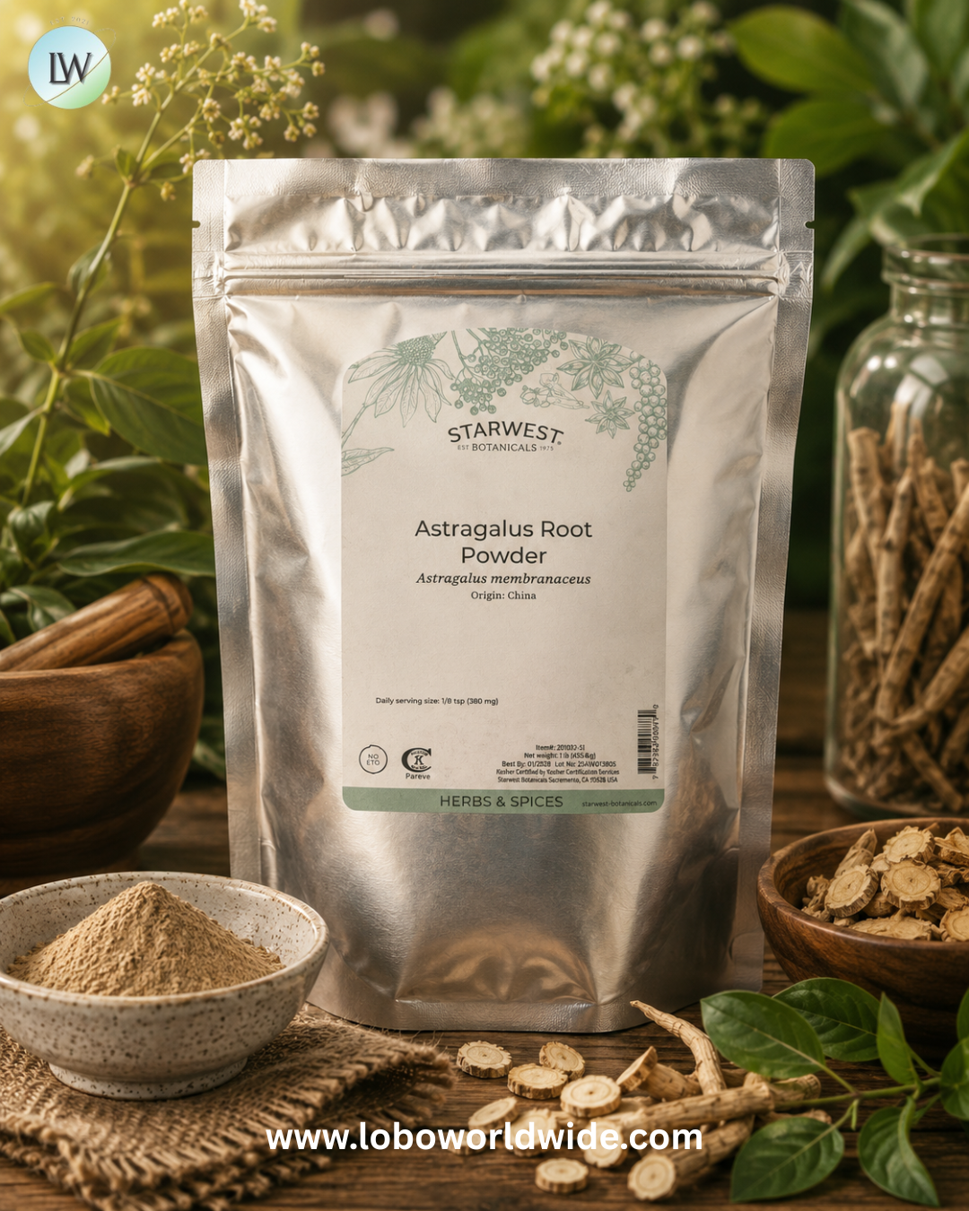 Starwest Botanicals, Astragalus Root Powder, 1 lb (453.6 g)