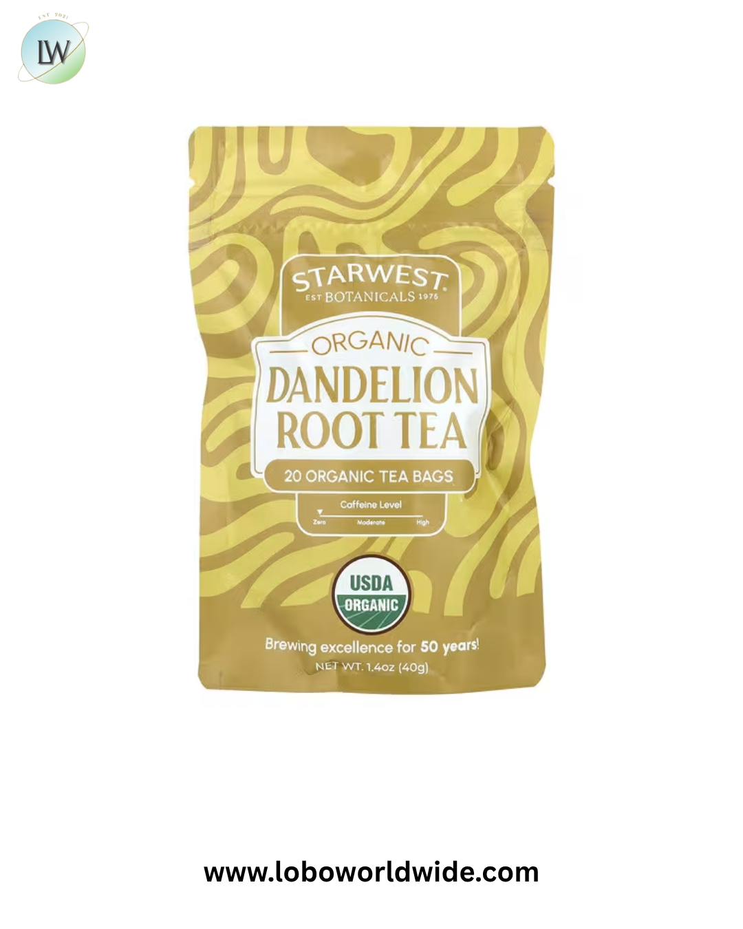 Starwest Botanicals, Organic Dandelion Root Tea, 20 Tea Bags, 1.4 oz (40 g)