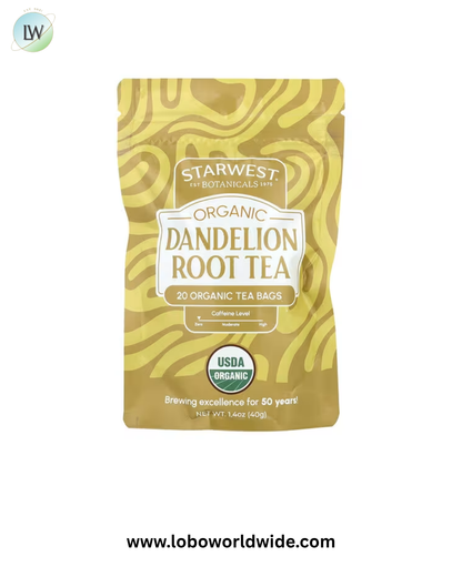 Starwest Botanicals, Organic Dandelion Root Tea, 20 Tea Bags, 1.4 oz (40 g)
