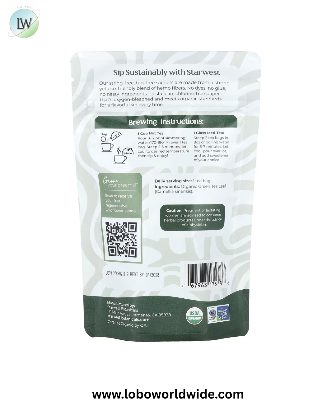 Starwest Botanicals, 20 Tea Bags, 1.4 oz (40 g)