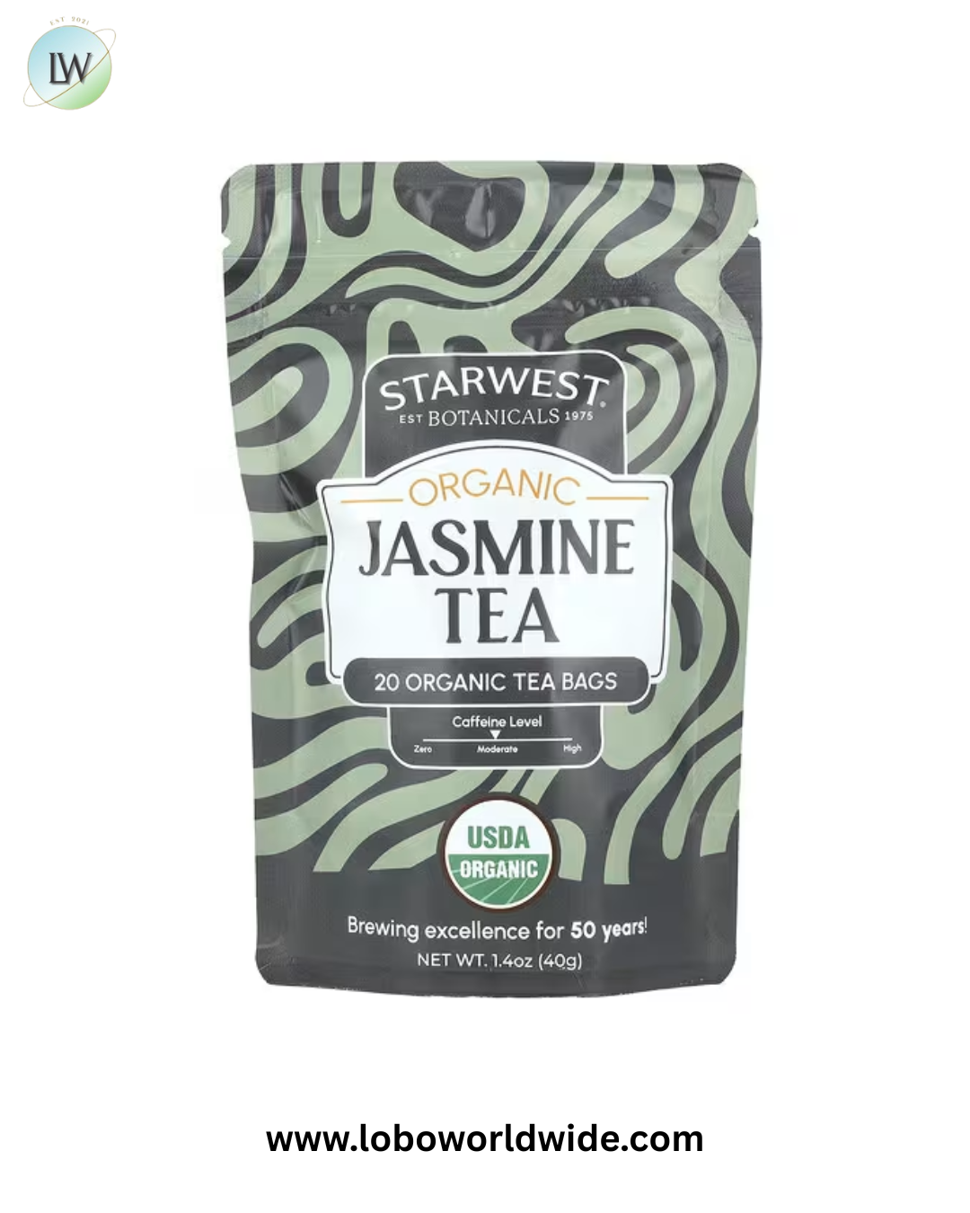 Starwest Botanicals, Organic Jasmine Tea, 20 Tea Bags, 1.4 oz (40 g)