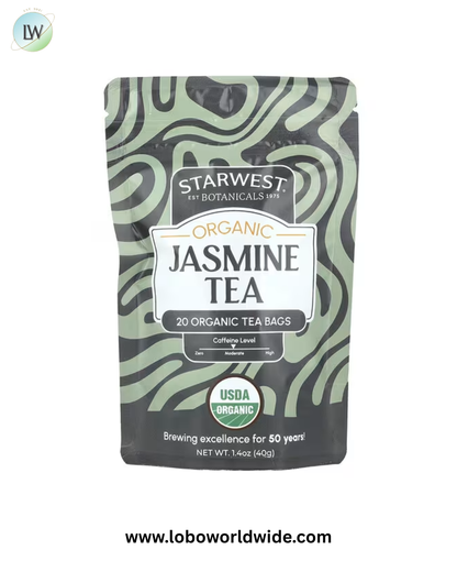 Starwest Botanicals, Organic Jasmine Tea, 20 Tea Bags, 1.4 oz (40 g)