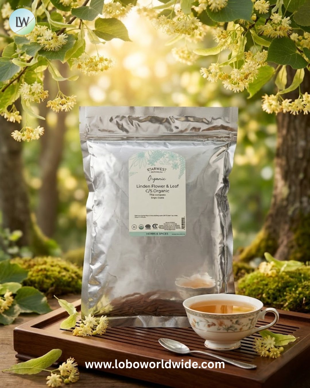 Starwest Botanicals, Organic Linden Flower & Leaf, Cut & Sifted, 1 lb (453.6 g)