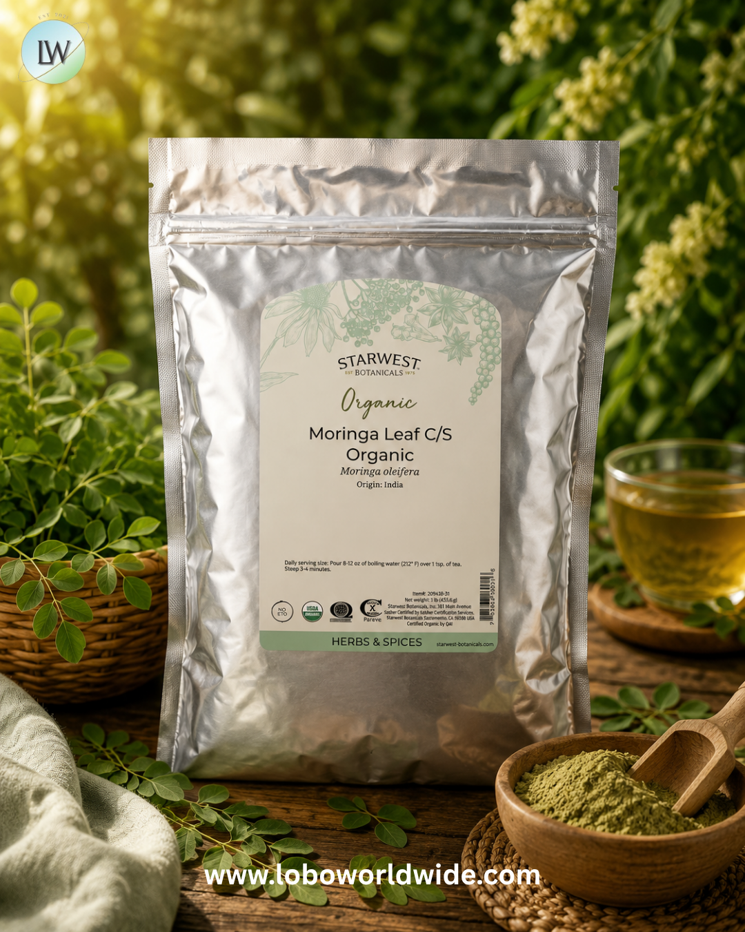 Starwest Botanicals, Organic Moringa Leaf, Cut & Sifted, 1 lb (453.6 g)
