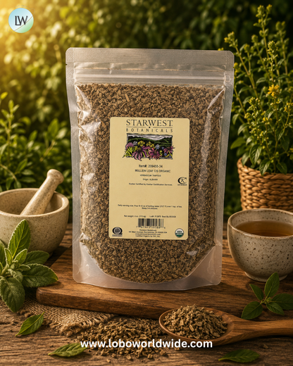 Starwest Botanicals, Organic Mullein Leaf, Cut & Sifted