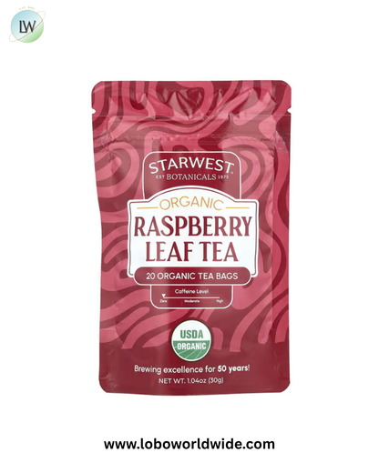 Starwest Botanicals, Organic Raspberry Leaf Tea, 20 Tea Bags, 1.04 oz (30 g)
