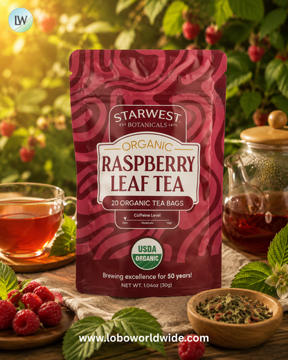 Starwest Botanicals, Organic Raspberry Leaf Tea, 20 Tea Bags, 1.04 oz (30 g)