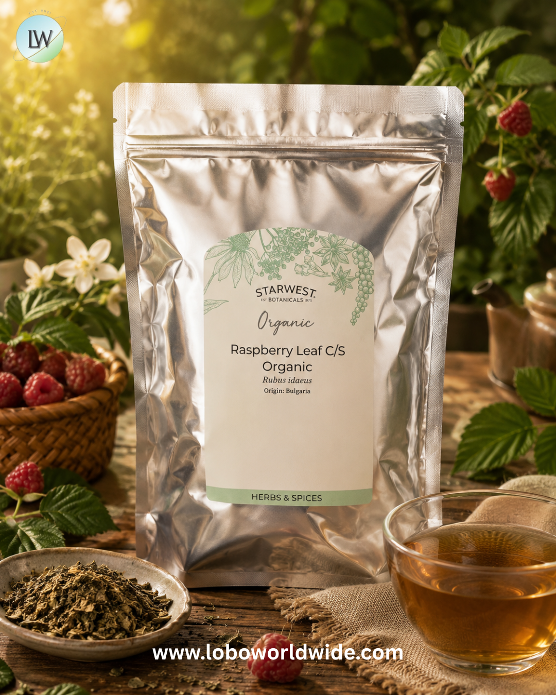 Starwest Botanicals, Organic Raspberry Leaf, Cut & Sifted, 1 lb (453.6 g)