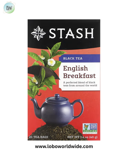 Stash Tea, Black Tea, English Breakfast, 20 Tea Bags, 1.4 oz (40 g)