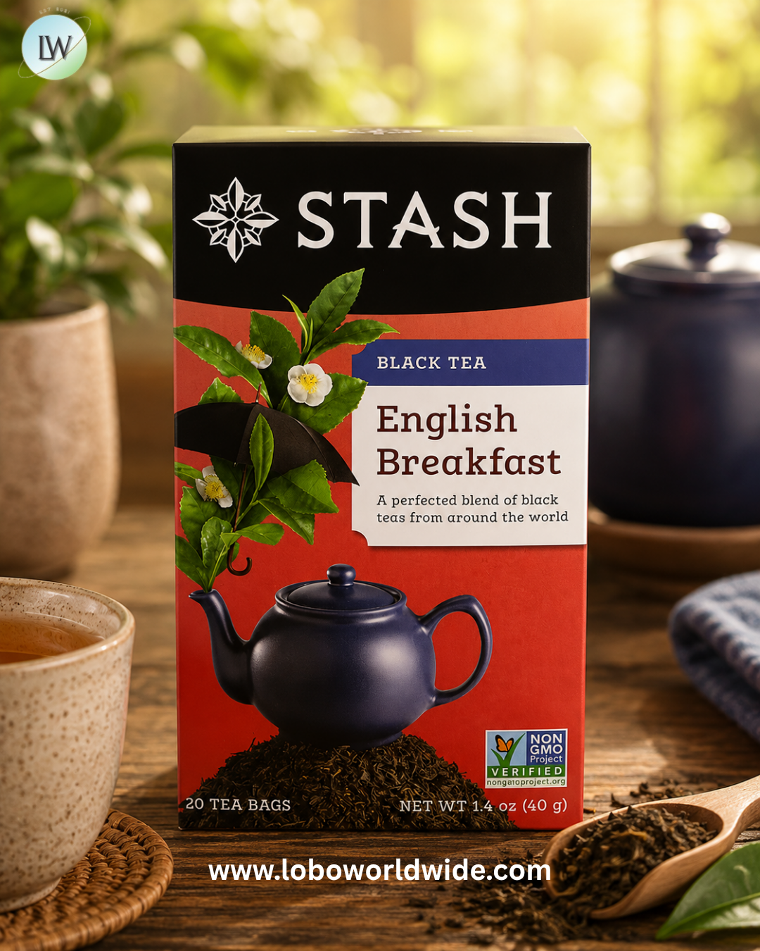 Stash Tea, Black Tea, English Breakfast, 20 Tea Bags, 1.4 oz (40 g)