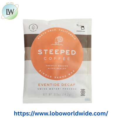 Steeped Coffee Eventide Blend Decaf Coffee Single Serve Bag - 100/Case