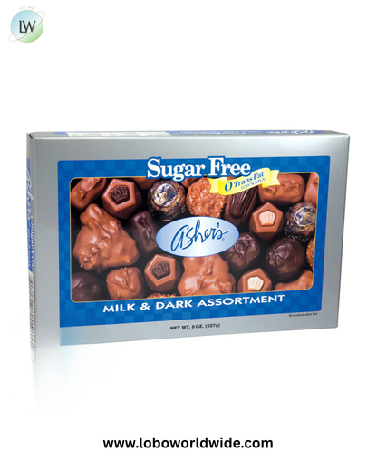 Sugar Free Milk And Dark Chocolate Asher's Assortment Boxes 8oz - 12ct