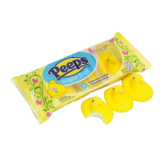 Sugar Free Peeps Yellow Marshmallow Chicks 3-Piece Packs: 12-Piece Case
