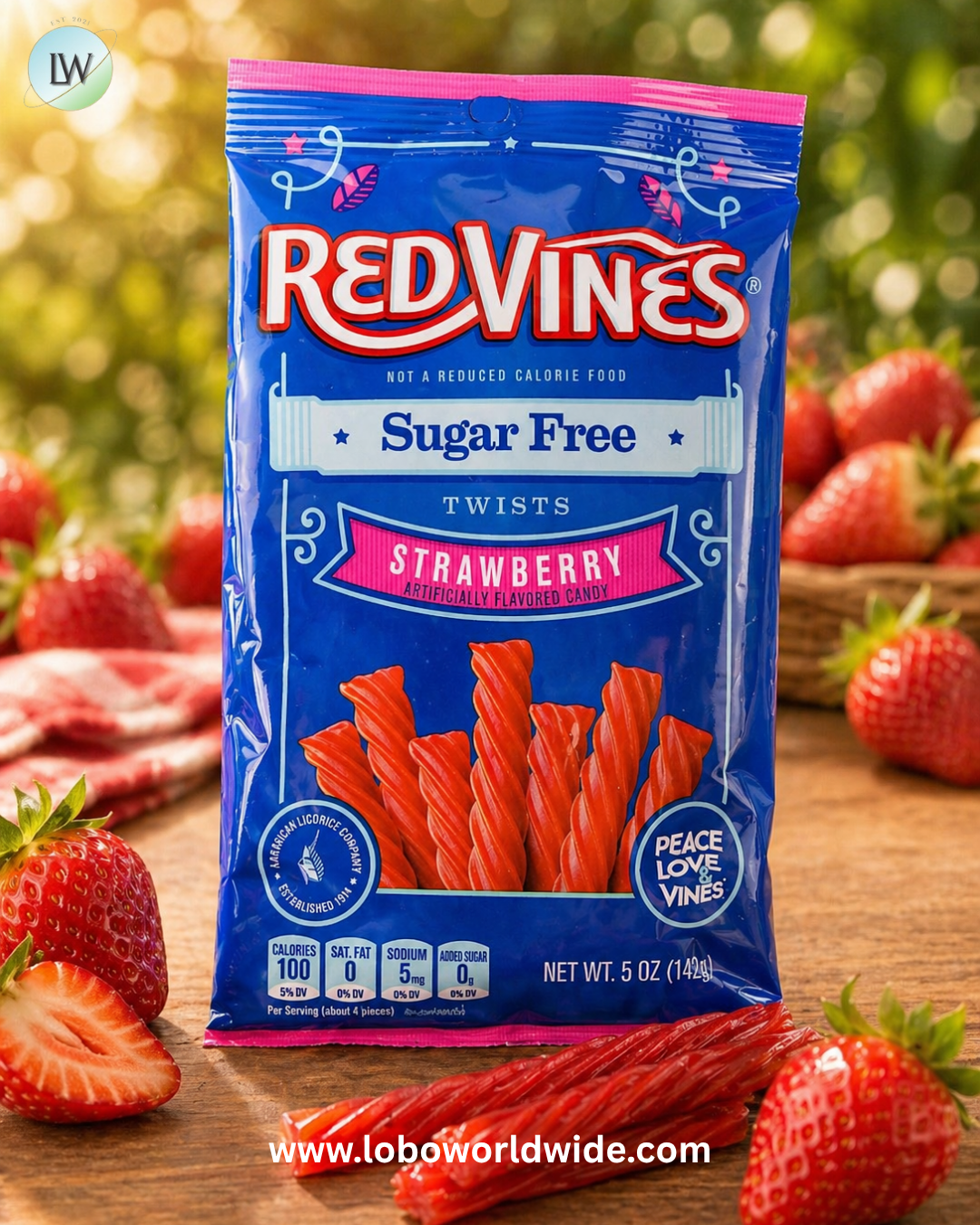 Sugar Free Red Vines Red Licorice Twists 6 pack