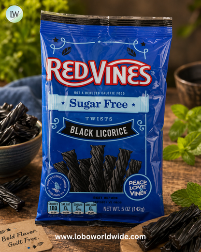 Sugar Free Red Vines Black Licorice Twists 6 pack