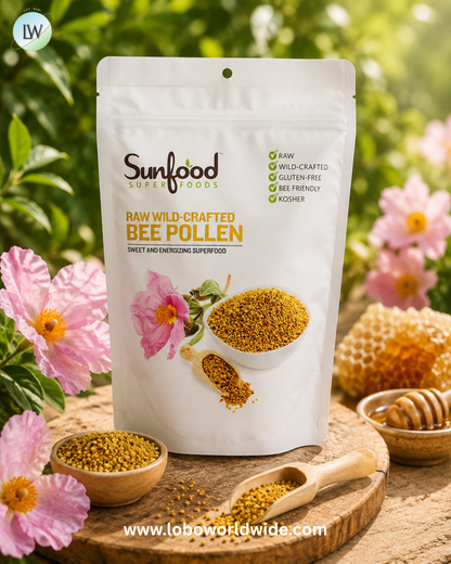 Sunfood, Raw Wild-Crafted Bee Pollen, 8 oz (227 g)