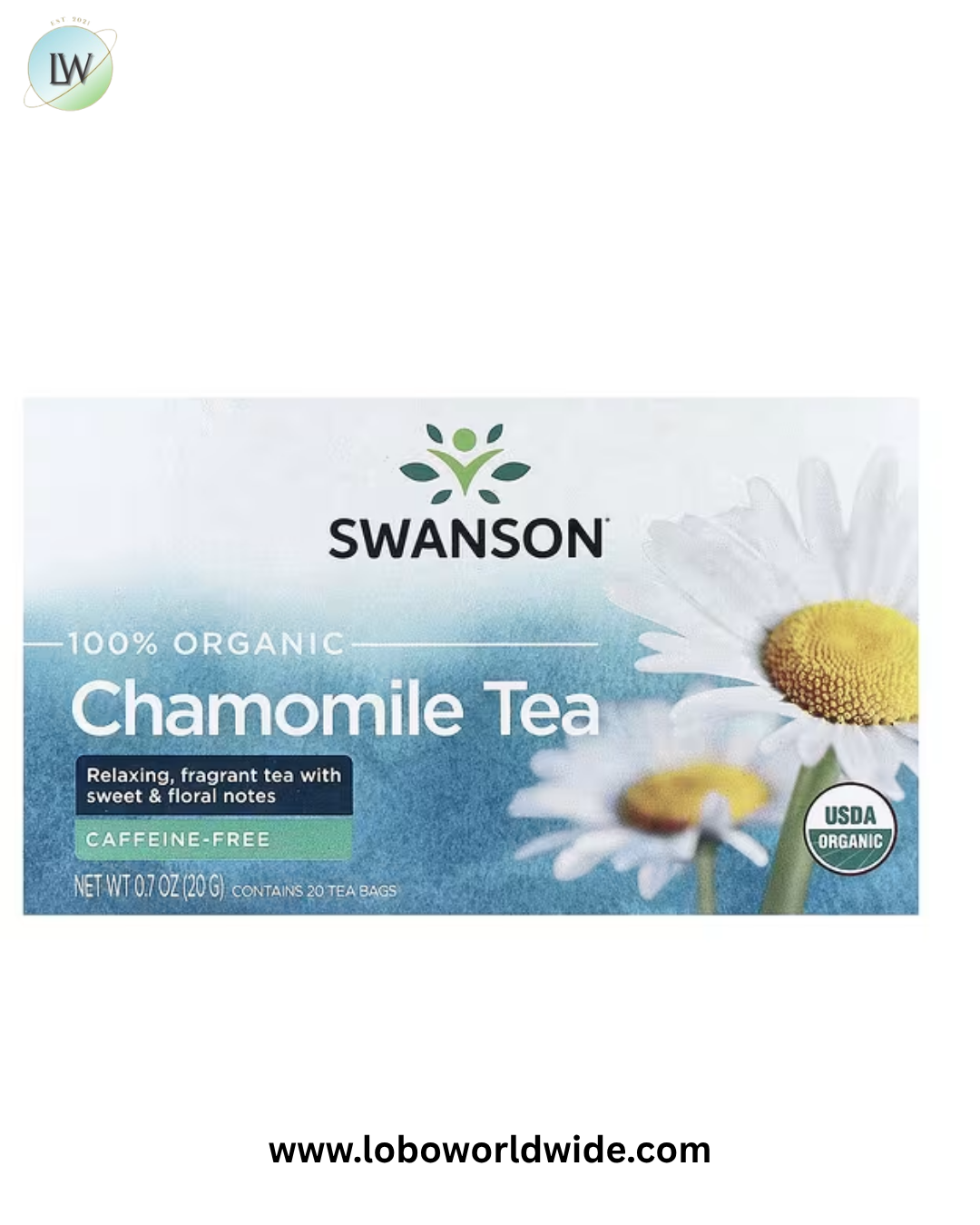Swanson Vitamins, 100% Organic, Caffeine-Free, 20 Tea Bags, 0.7 oz (20 g)