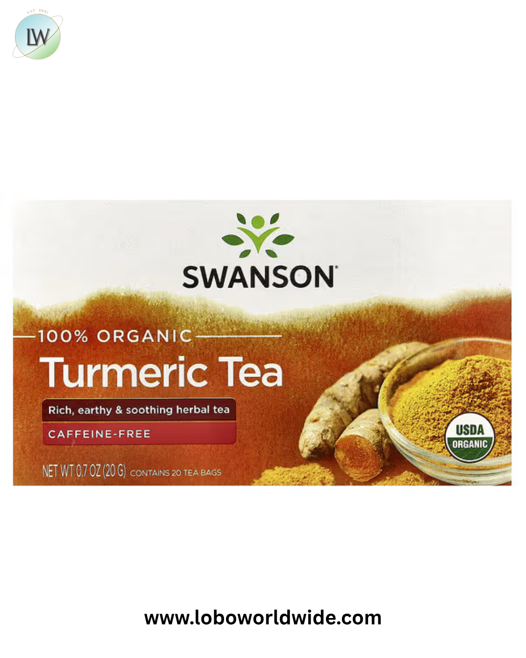 Swanson Vitamins, 100% Organic, Caffeine-Free, 20 Tea Bags, 0.7 oz (20 g)