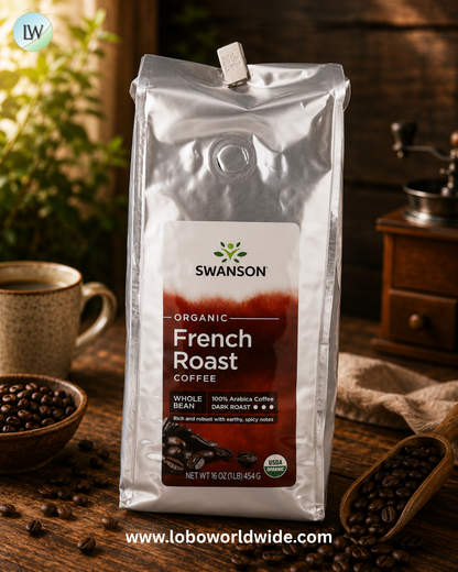 Swanson Vitamins, Organic French Roast Coffee, Whole Bean, Dark Roast