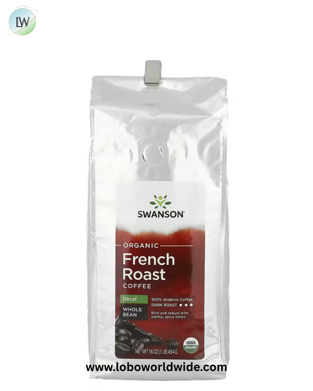 Swanson Vitamins, Organic French Roast Coffee, Whole Bean, Dark Roast