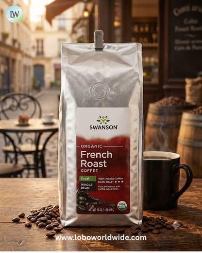 Swanson Vitamins, Organic French Roast Coffee, Whole Bean, Dark Roast