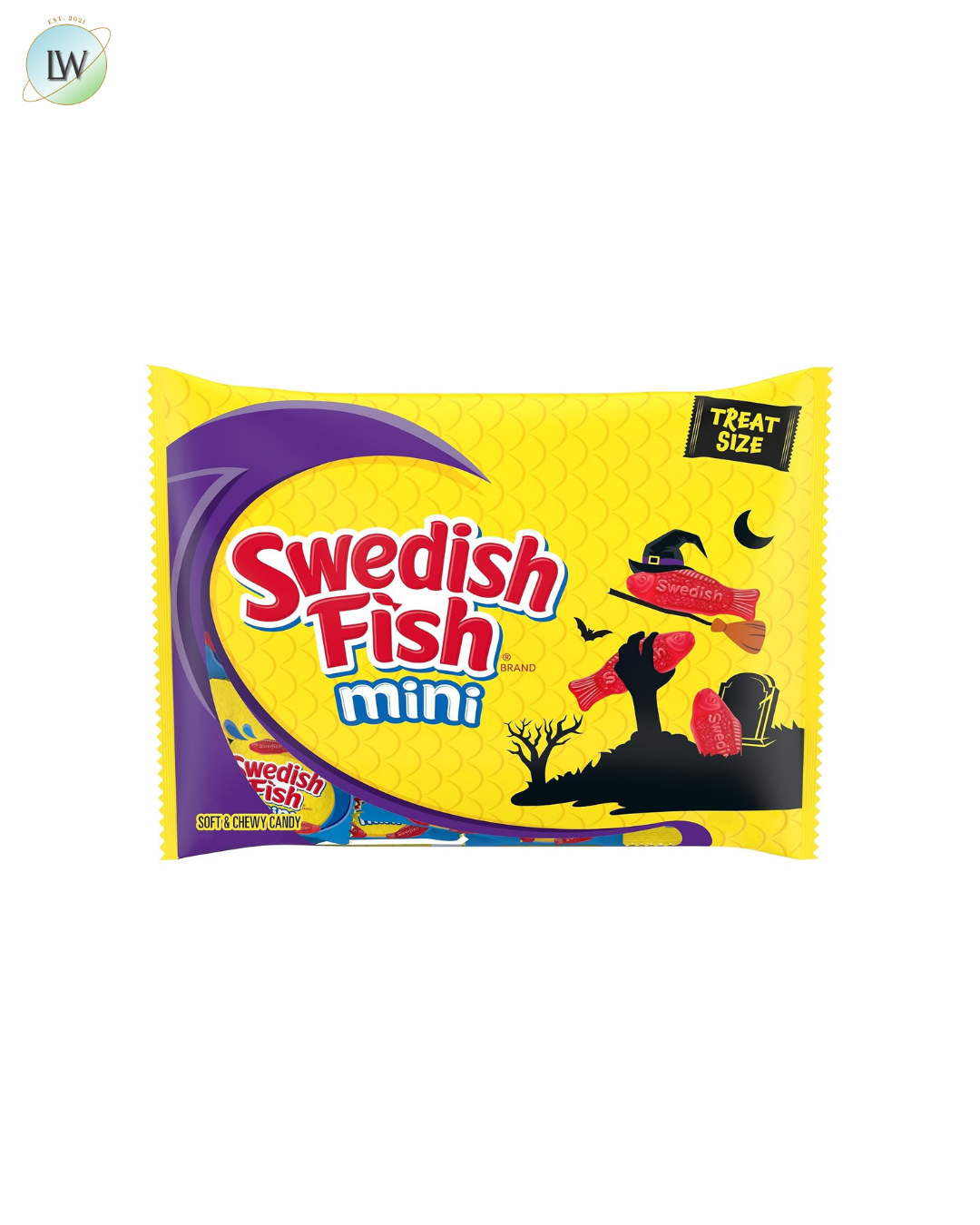 Swedish Fish Mini Gummy Halloween Candy, 0.44 oz, 22 ct.
