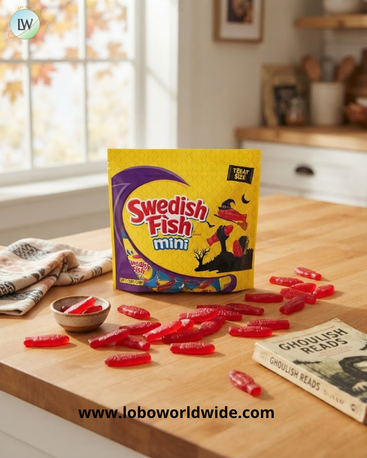 Swedish Fish Mini Gummy Halloween Candy, 0.44 oz, 22 ct.