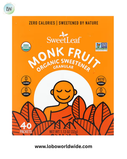 SweetLeaf Stevia, Monk Fruit Organic Sweetener Granular