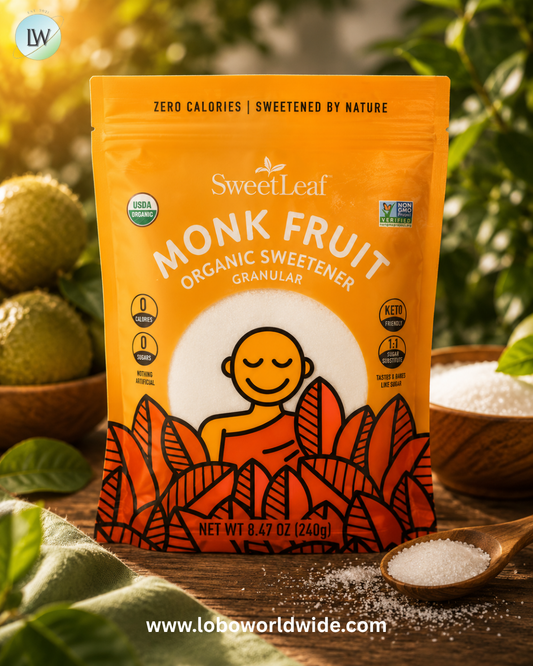 SweetLeaf Stevia, Monk Fruit Organic Sweetener, Granular, 8.47 oz (240 g)