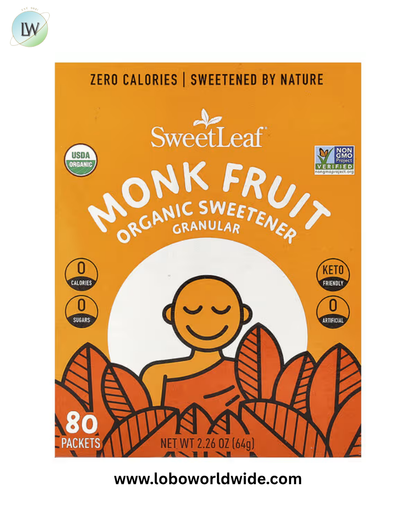 SweetLeaf Stevia, Monk Fruit Organic Sweetener Granular