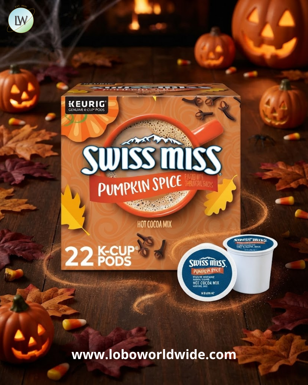 Swiss Miss Hot Cocoa K-Cup Pods, Pumpkin Spice, 22 ct.
