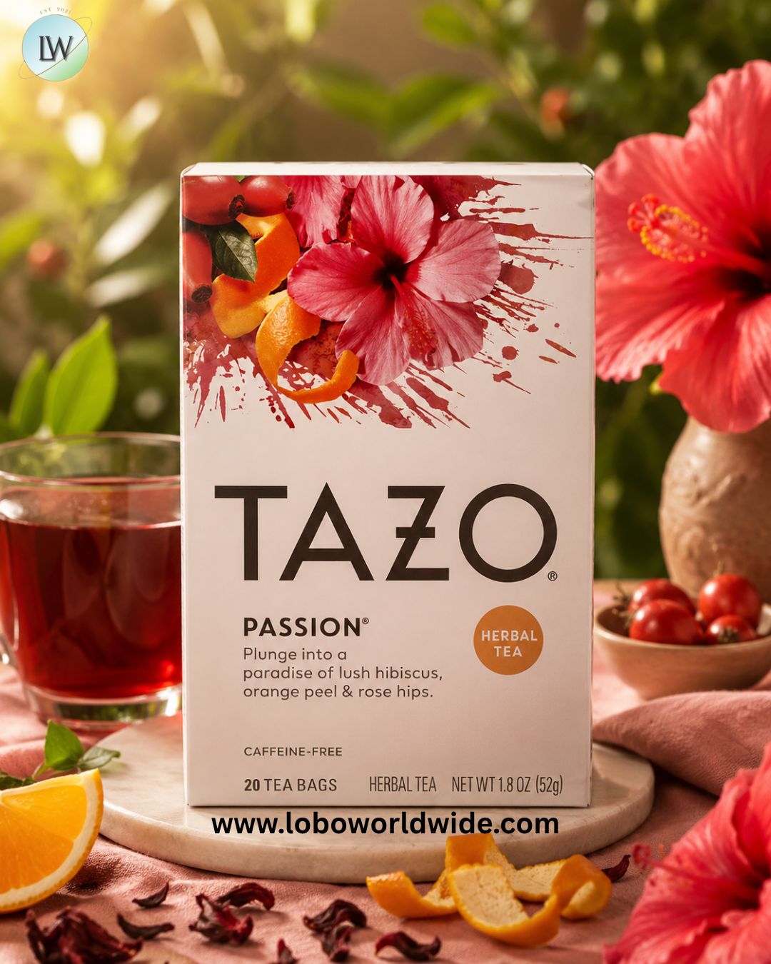 TAZO, Herbal Tea, Passion, Caffeine-Free, 20 Tea Bags, 1.8 oz (52 g)