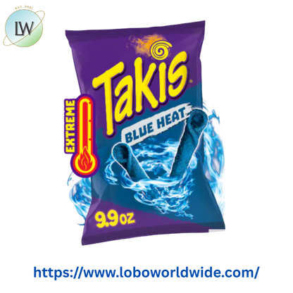 Takis Blue Heat 9.9 oz Sharing Size Bag, Hot Chili Pepper Rolled Tortilla Chips