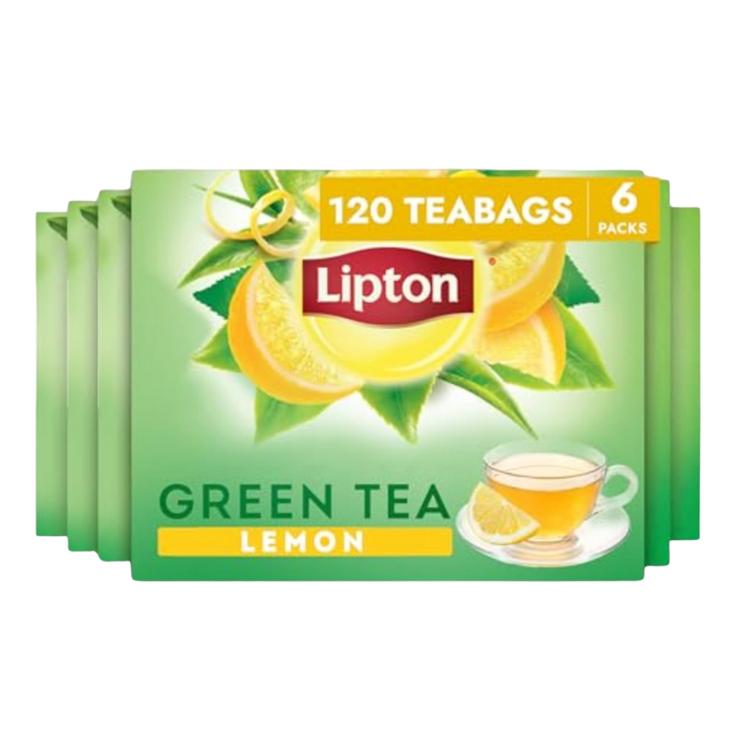 Lipton Lemon Green Tea Bags, Unsweetened, (Hot or Iced Tea), 120 Tea bags