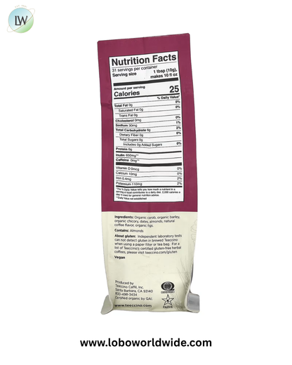 Teeccino, Chicory Herbal Coffee, Medium Roast, Caffeine Free, 11 oz (312 g)