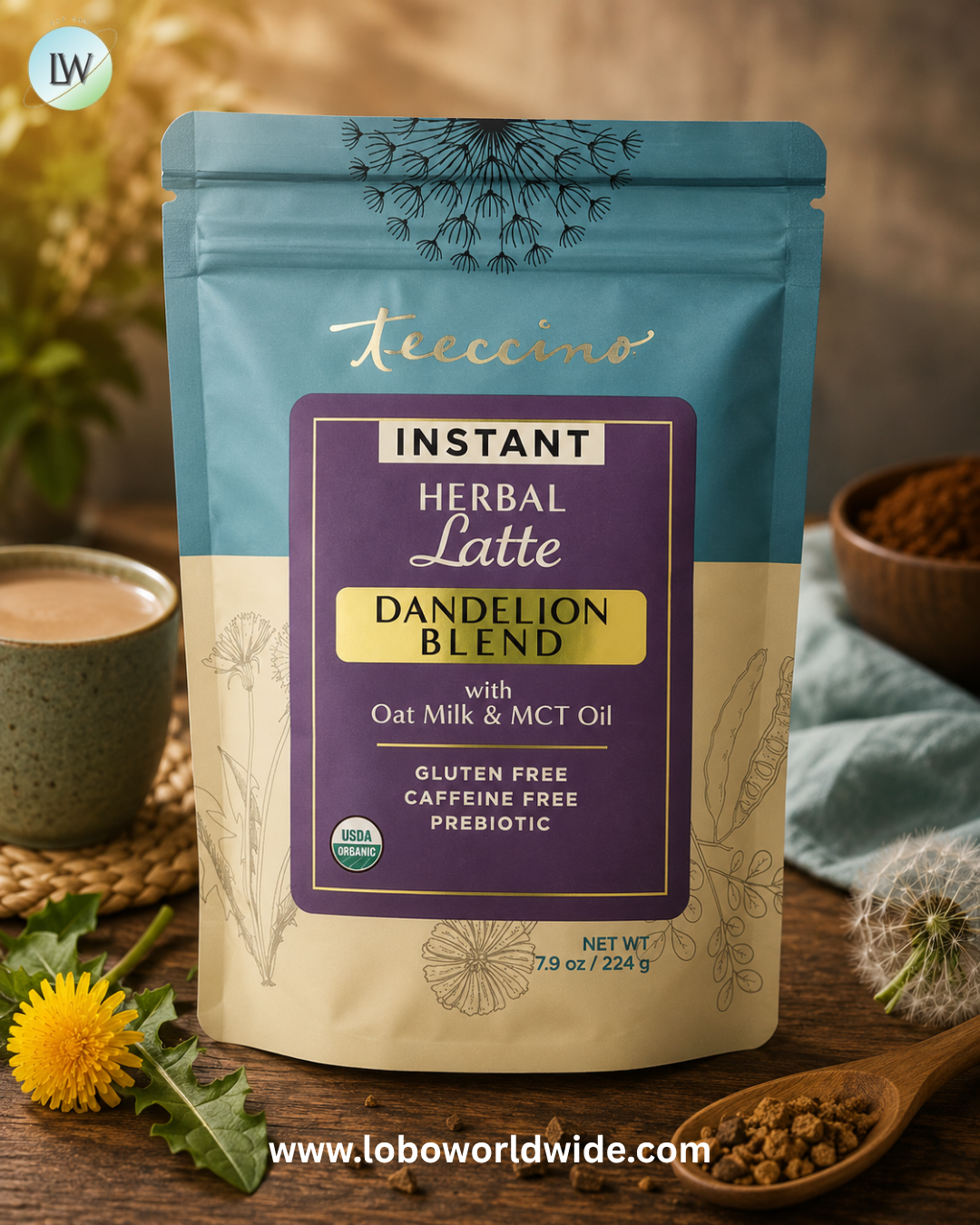 Teeccino, Instant Herbal Latte, Caffeine Free, 7.9 oz (224 g)