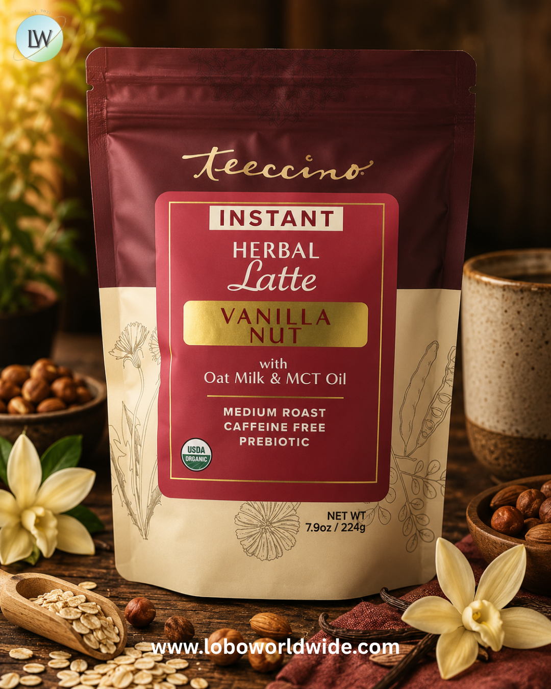 Teeccino, Instant Herbal Latte, Caffeine Free, 7.9 oz (224 g)
