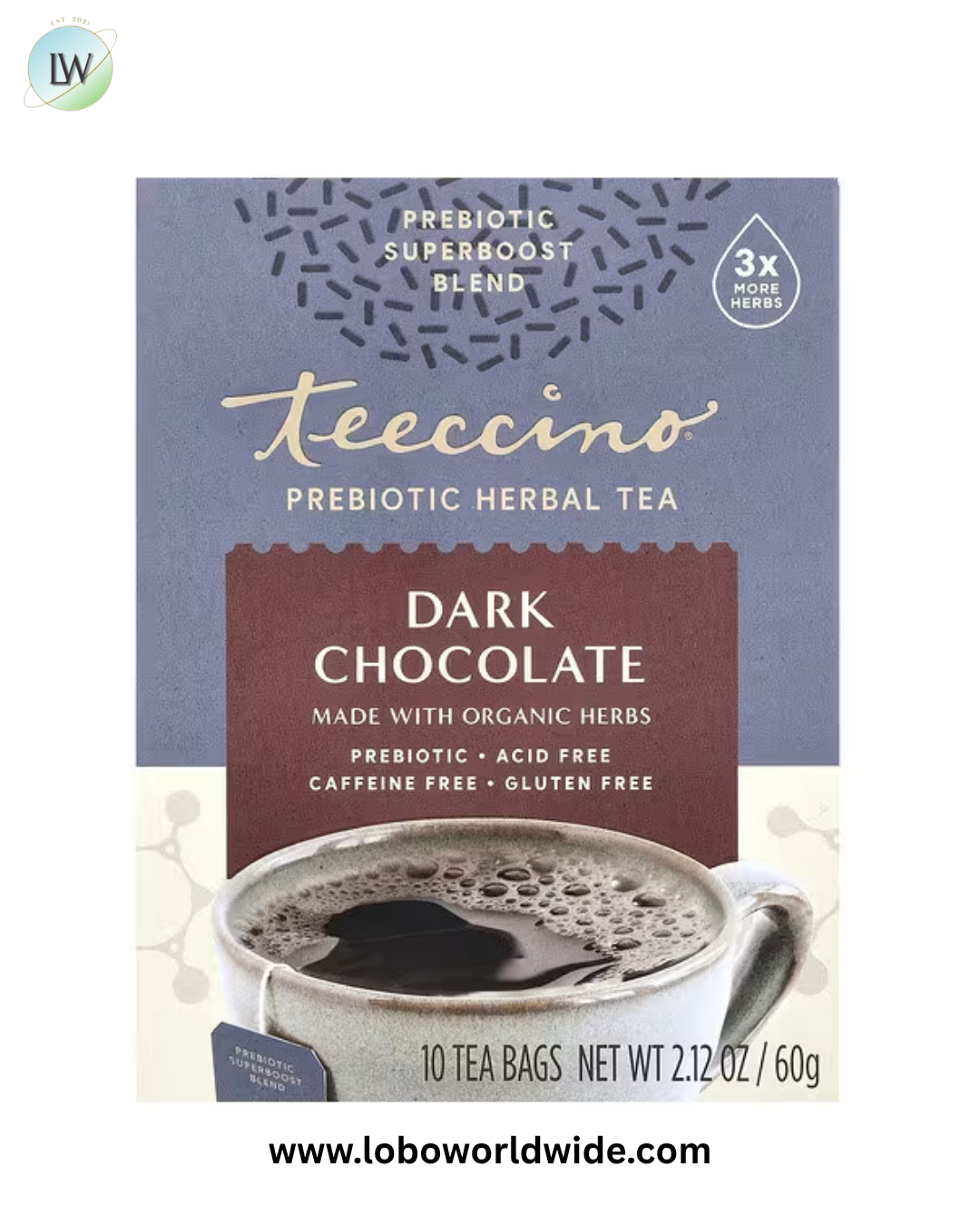 Teeccino, Prebiotic Herbal Tea, Dark Chocolate, Caffeine Free