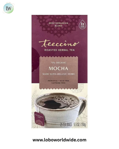 Teeccino, Organic Roasted Herbal Tea, Caffeine Free, 25 Tea Bags, 5.3 oz (150 g)