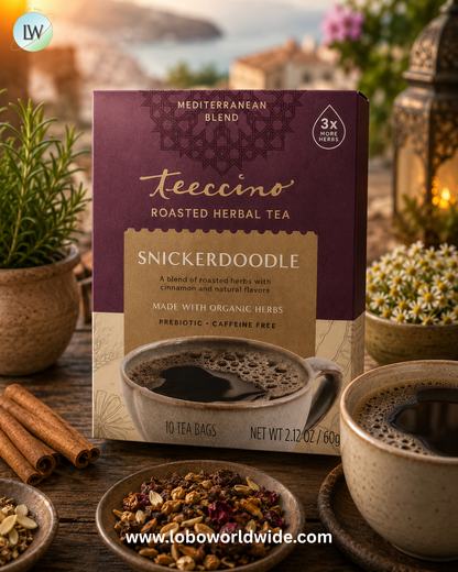Teeccino, Roasted Herbal Tea, Snickerdoodle, Caffeine Free, 10 Tea Bags, 2.12 oz (60 g)