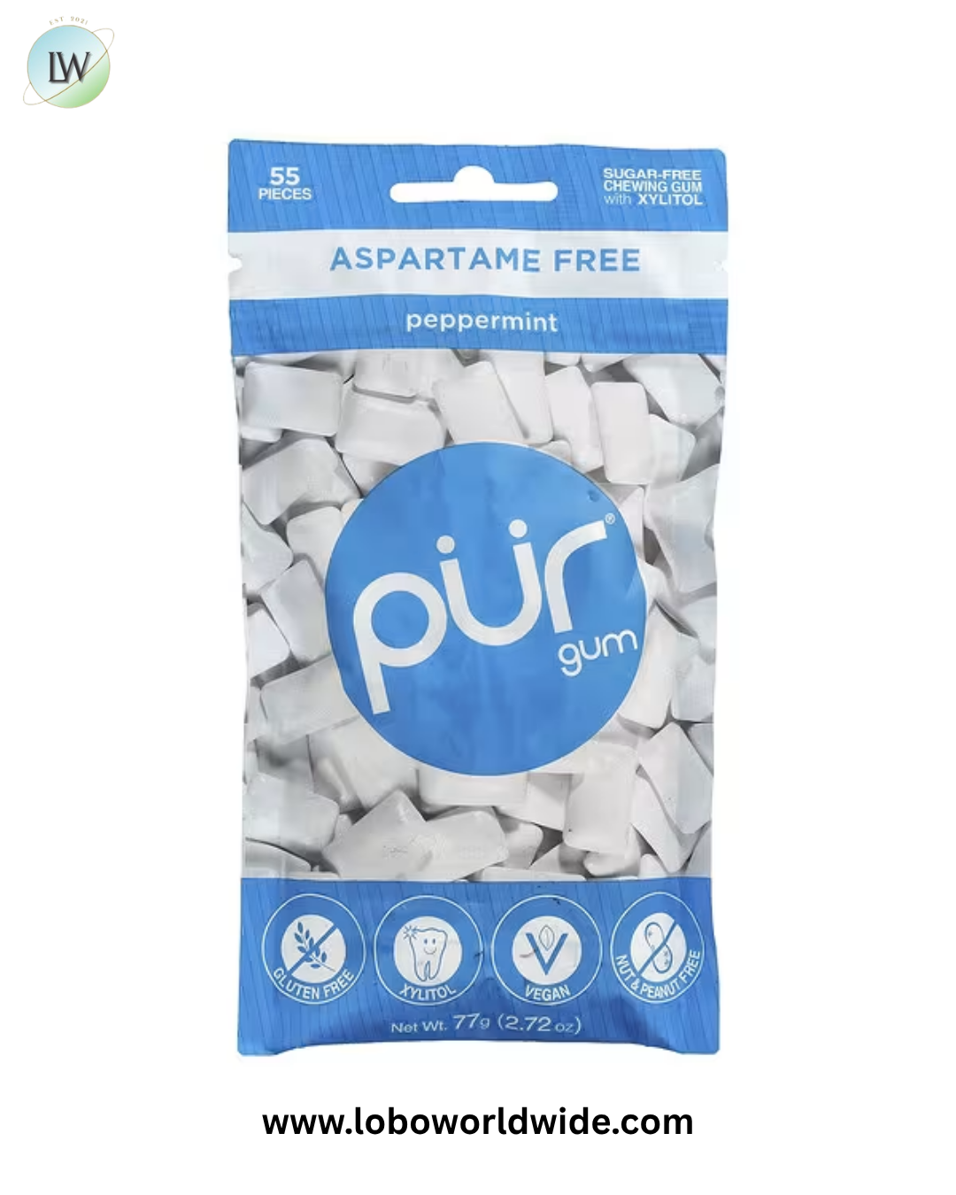 The PUR Company, Chewing Gum, 55 Pieces, 2.72 oz (77 g)