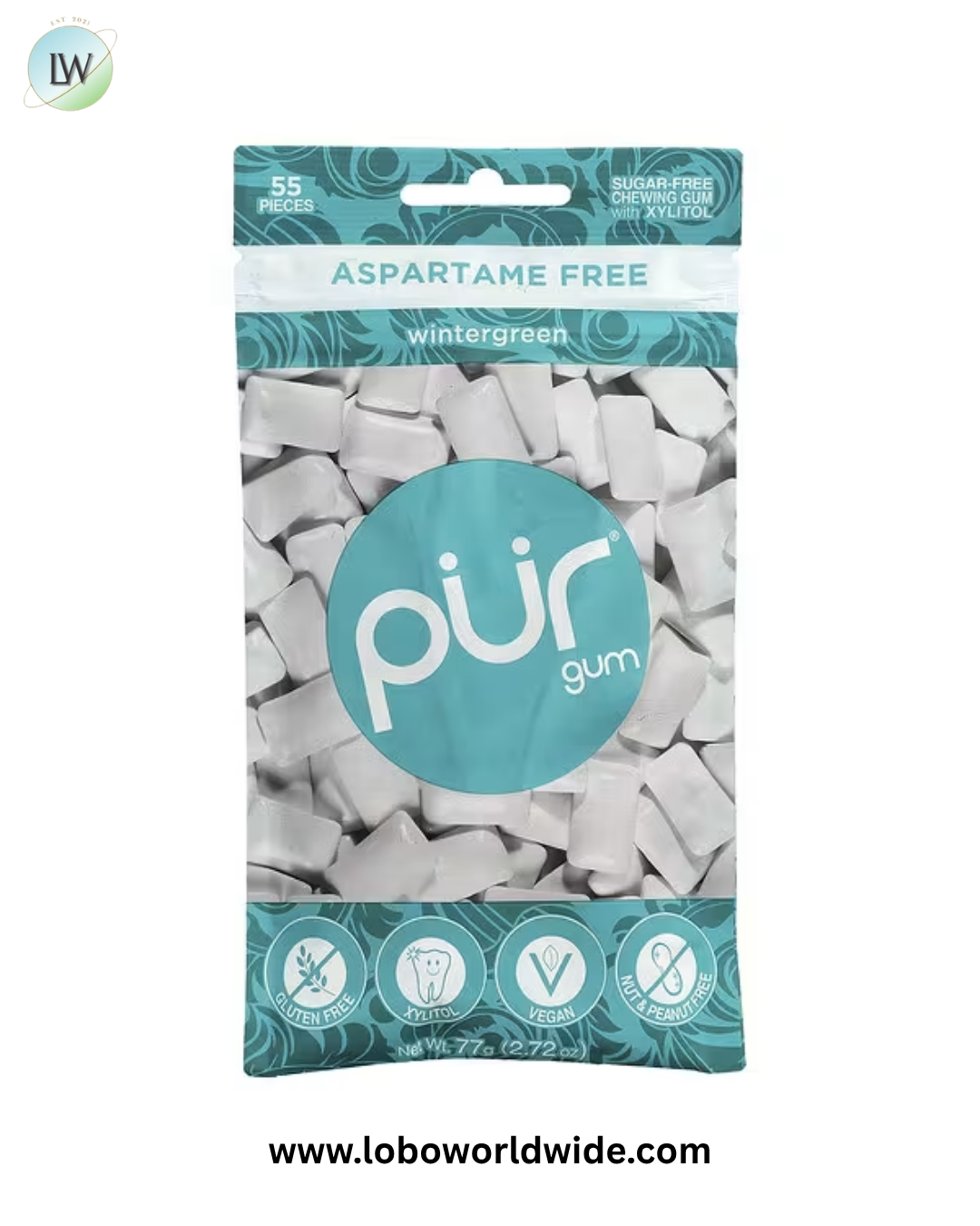 The PUR Company, Chewing Gum, 55 Pieces, 2.72 oz (77 g)