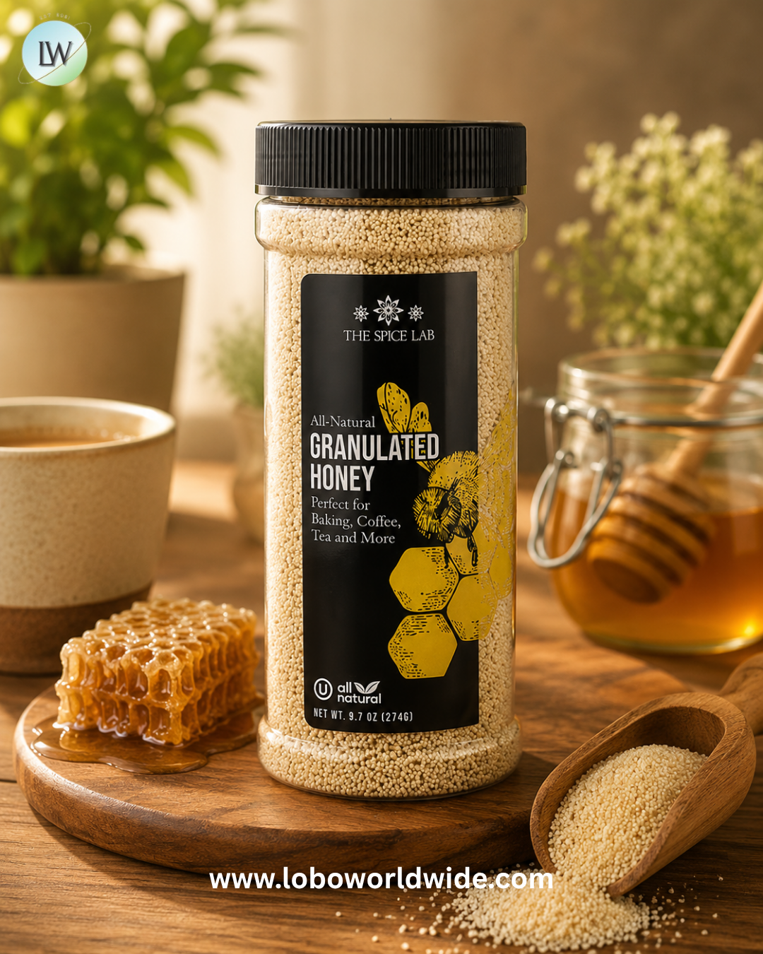 The Spice Lab, All-Natural Granulated Honey, 9.7 oz (274 g)