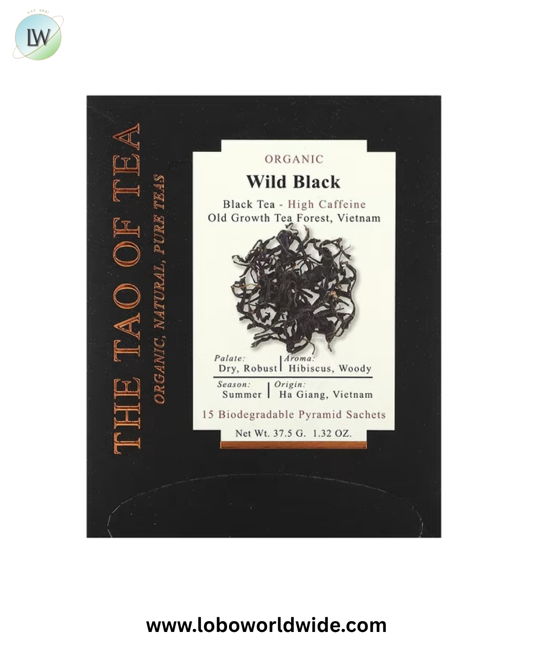 The Tao of Tea, Organic Black Tea, Wild Black, 15 Pyramid Sachets, 1.32 oz (37.5 g)
