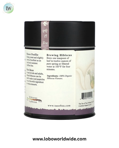 The Tao of Tea, Organic Herbal Tea, Hibiscus, Caffeine Free, 3.5 oz (100 g)