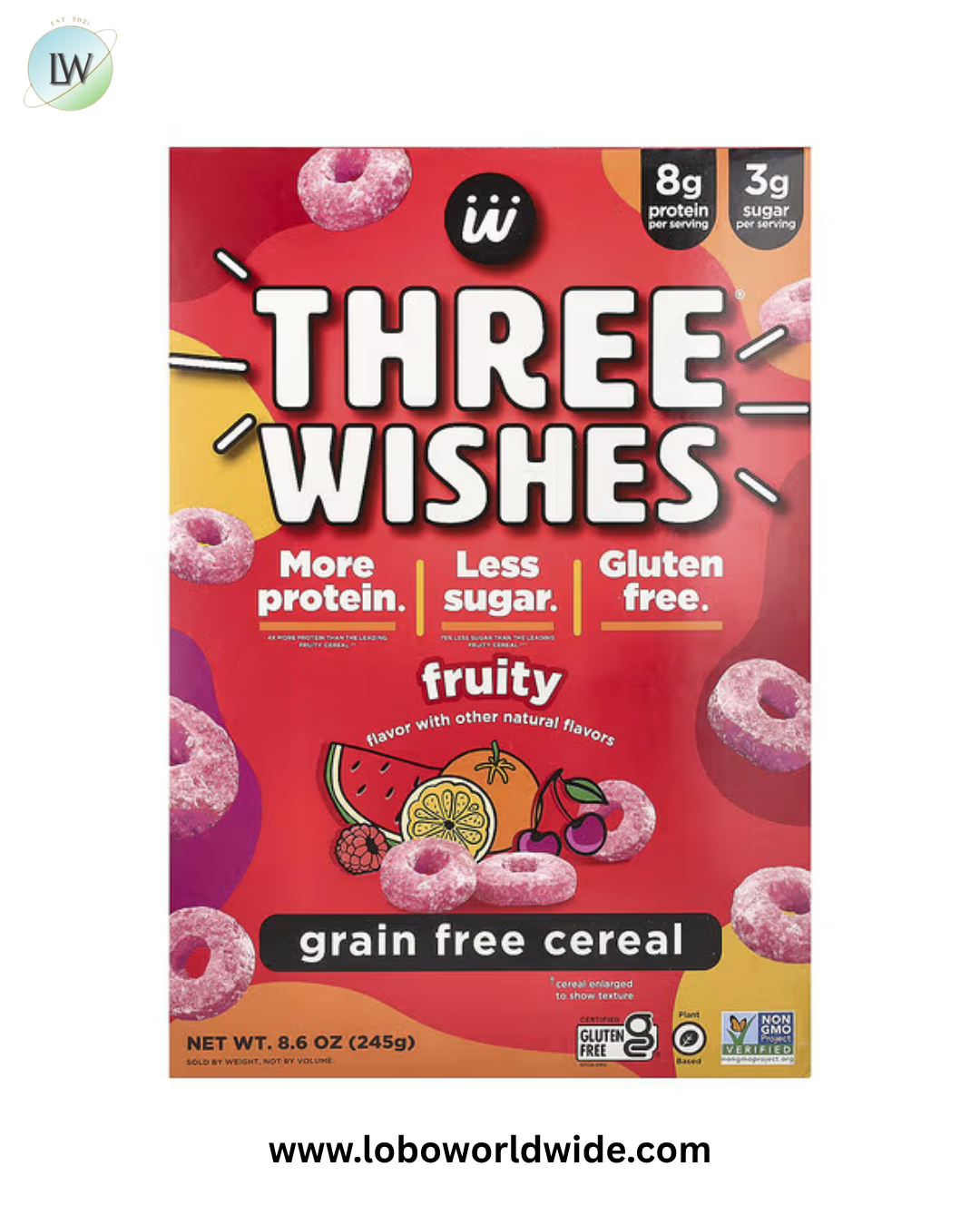 Three Wishes, Grain Free Cereal, Fruity, 8.6 oz (245 g)