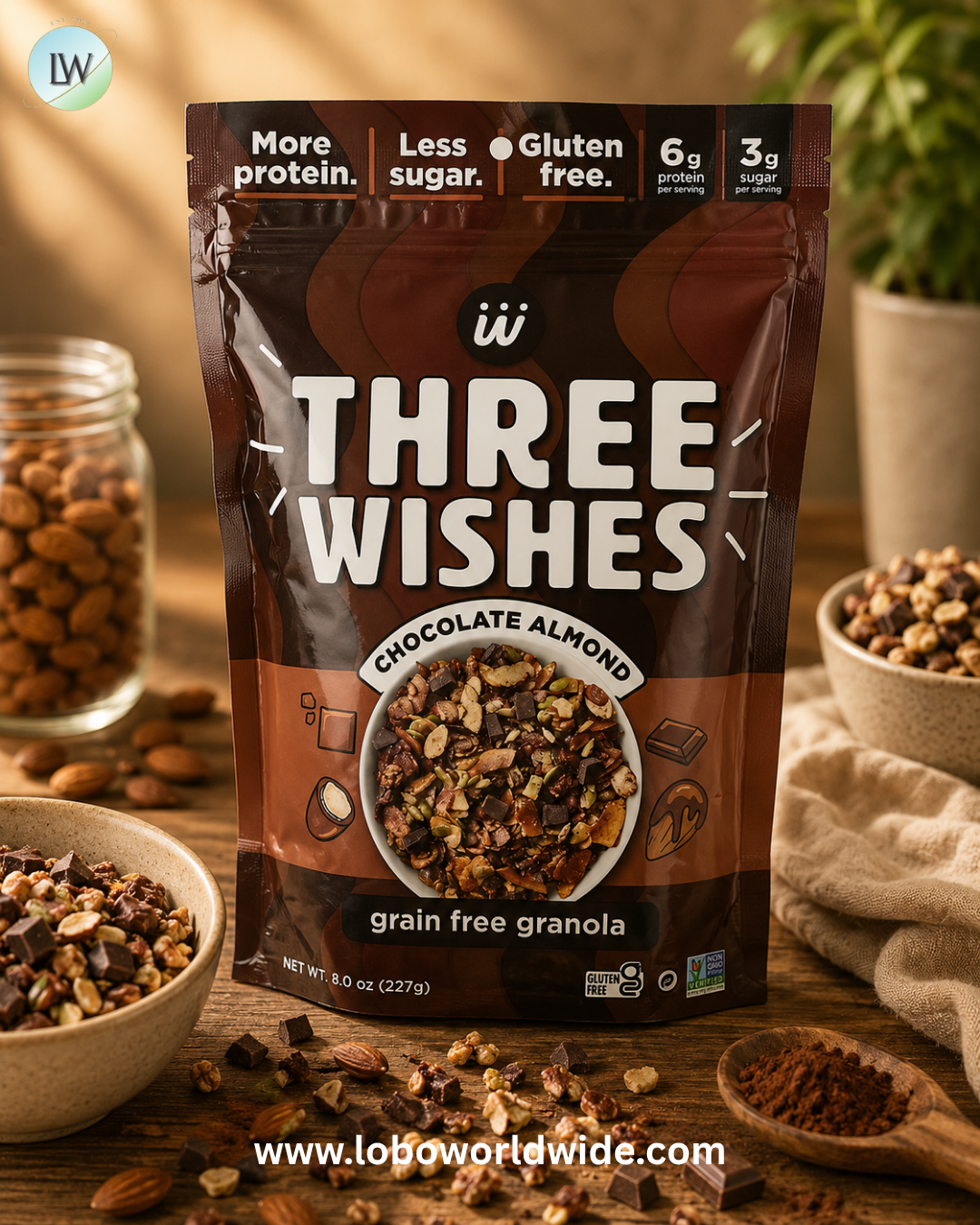 Three Wishes, Grain Free Granola, 8 oz ( 227 g)