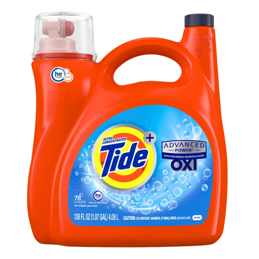 Tide Plus Advanced Power with Oxi Liquid Laundry Detergent, Original, 78 Loads, 138 fl oz
