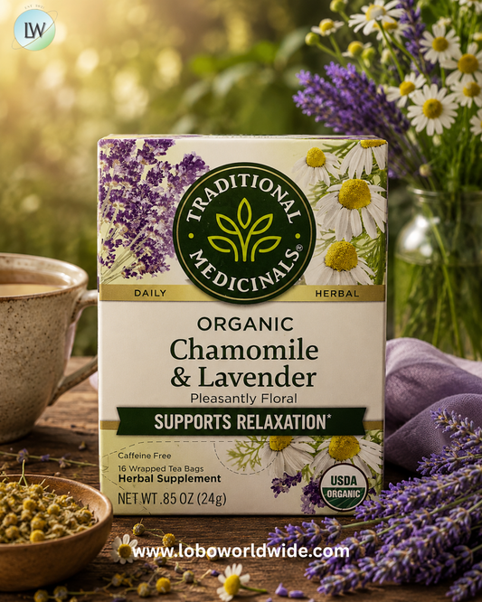 Traditional Medicinals, Organic Chamomile & Lavender, Caffeine Free, Wrapped Tea Bags