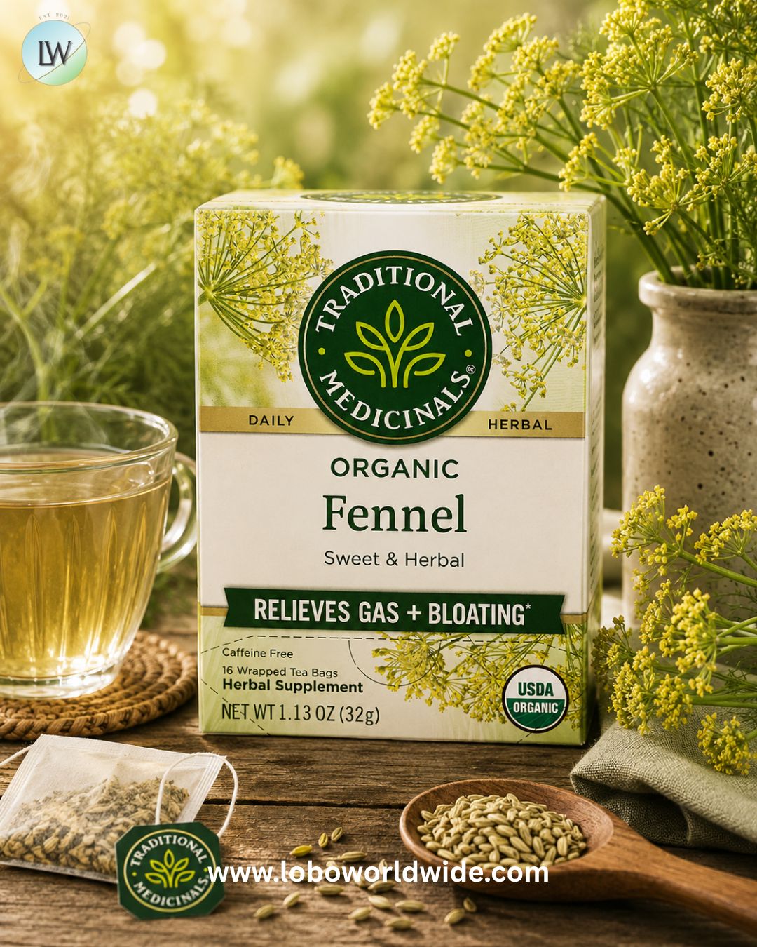 Traditional Medicinals, Caffeine Free, 16 Wrapped Tea Bags